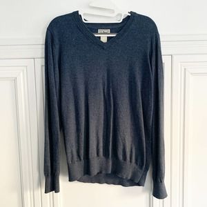 L.L.Bean Men's Cashmere Cotton Blend V Veck Sweater Blue Small